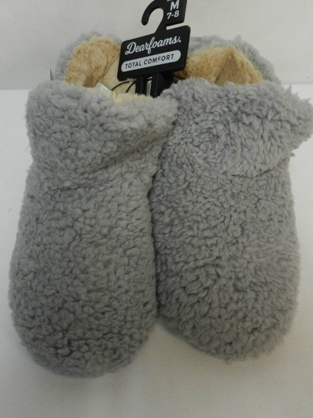 Dearfoams Chelsea Shaggy Pile Bootie Fuzzy House Slippers NEW NWT Size 7-8 Md M